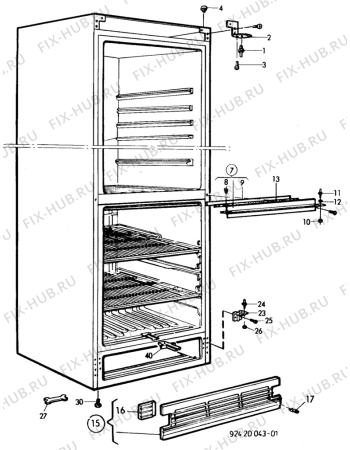 Взрыв-схема холодильника Zanussi Z20.9G - Схема узла C10 Cabinet